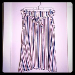 Striped Mini Length Skirt